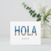 メキシコビーチ結婚式ホラフォトRSVP インビテーションポストカード (スタンド正面)