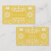 メキシコピカドイエローホワイトカット紙パペル 名刺 (正面/裏面)