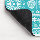 メキシコピカドターコイズティール(緑がかった色)カット紙パペル マウスパッド (コーナー)