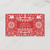 メキシコピカドレッドホワイトカット紙パペル 名刺 (裏面)