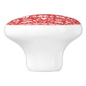 メキシコピカドレッド&ホワイトカットパペル紙 スペインの セラミックノブ (側面)