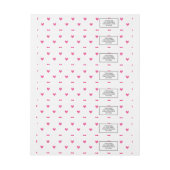 メキシコピンクのグリッターのハートパターン ラップアラウンド宛名ラベル (シート)