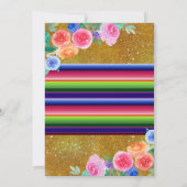 メキシコピンクガール金ゴールドキンセニェラ誕生日 招待状 (裏面)