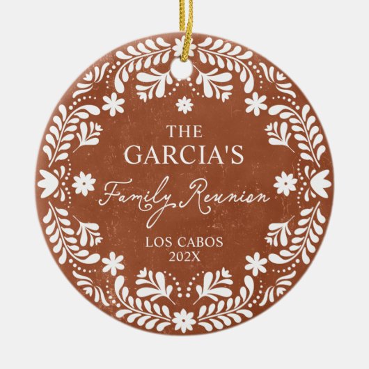 メキシコファミリー懇親会フォトオーナメント セラミックオーナメント (正面)