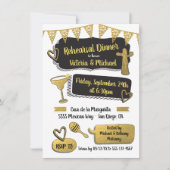 メキシコファンキーンフィエスタゴールドフォイルリハーサルディナー 招待状 (正面)