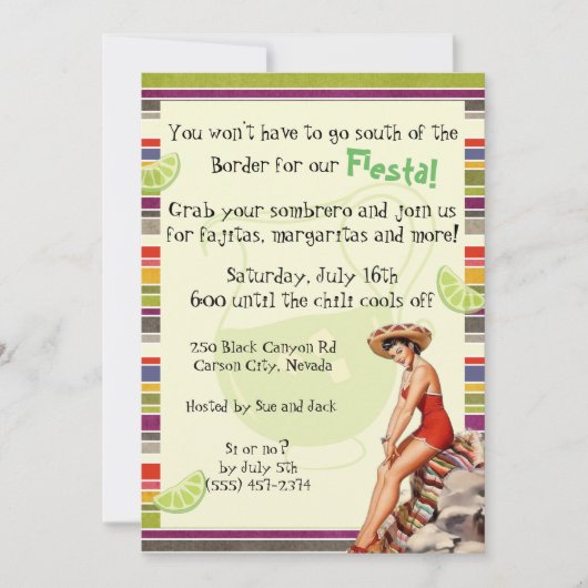 メキシコフィエスタアダルトパーティの招待状 招待状 (正面)