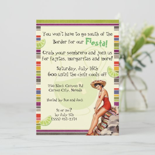 メキシコフィエスタアダルトパーティの招待状 招待状 (スタンド正面)