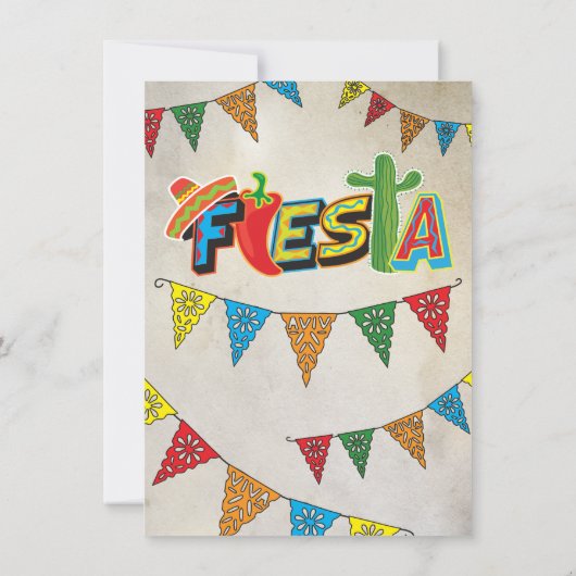 メキシコフィエスタカップルズベビーシャワー招待状 招待状 (裏面)