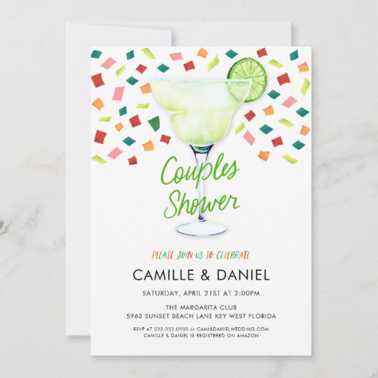 メキシコフィエスタカップルフィエスタシャワー招待状 招待状 (正面)