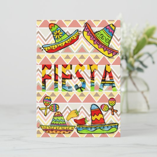 メキシコフィエスタシンコデマヨ招待状シェブロン 招待状 (スタンド正面)