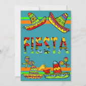 メキシコフィエスタシンコデマヨ招待状ティール(緑がかった色) 招待状 (正面)