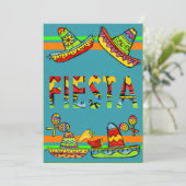 メキシコフィエスタシンコデマヨ招待状ティール(緑がかった色) 招待状 (スタンド正面)