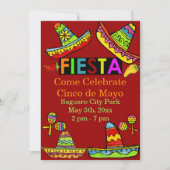 メキシコフィエスタシンコデマヨ招待状レッド 招待状 (正面)