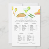 メキシコフィエスタタコゲーム 招待状 (正面)