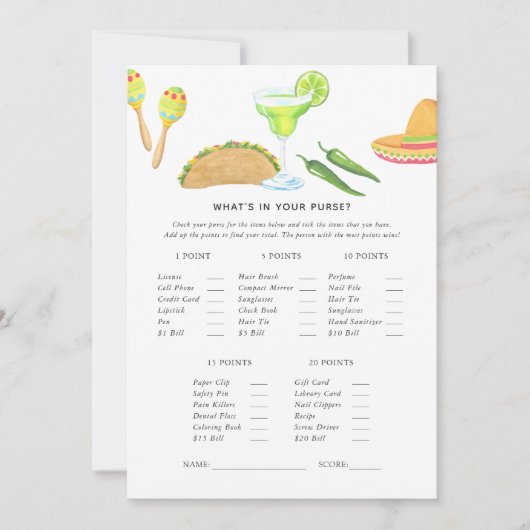 メキシコフィエスタタコゲーム 招待状 (正面)