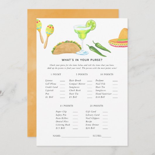 メキシコフィエスタタコゲーム 招待状 (正面/裏面)