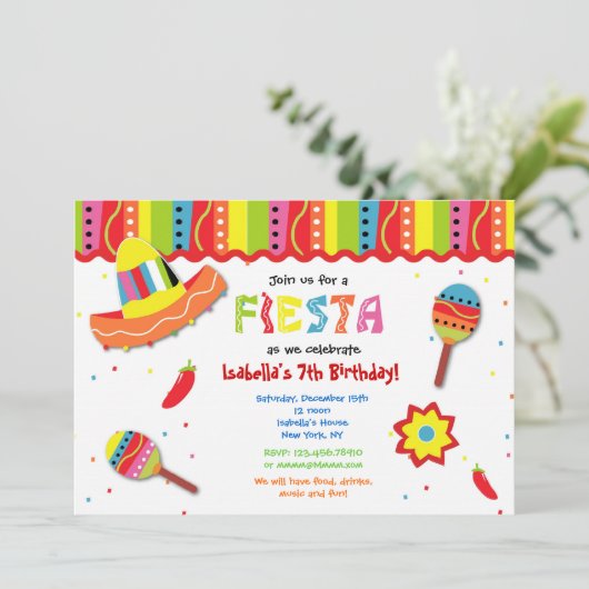 メキシコフィエスタバースデーパーティ招待状 招待状 (スタンド正面)