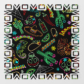 メキシコフィエスタパターン ウィンドウサイン (シート)