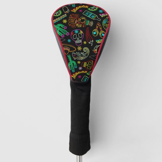 メキシコフィエスタパターン ゴルフヘッドカバー (正面)