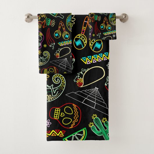 メキシコフィエスタパターン バスタオルセット (インサイチュ)