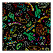 メキシコフィエスタパターン ポスター (正面)