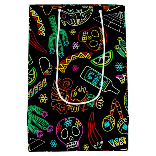 メキシコフィエスタパターン ミディアムペーパーバッグ (裏面)