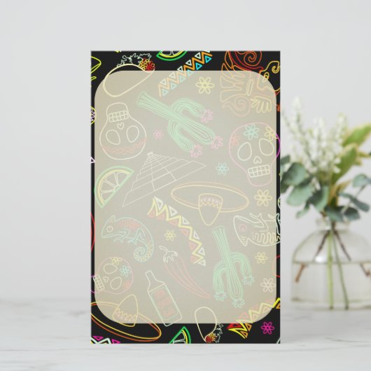 メキシコフィエスタパターン 便箋 (スタンド正面)