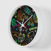 メキシコフィエスタパターン 壁時計 (傾斜)