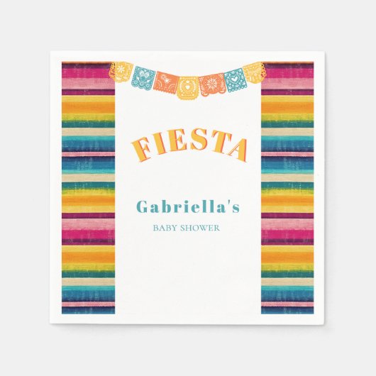 メキシコフィエスタパペルピカドベビーシャワー スタンダードカクテルナプキン (正面)