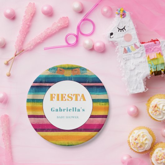 メキシコフィエスタパペルピカドベビーシャワー ペーパープレート (パーティー)