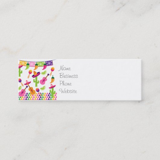 メキシコフィエスタパーティーソンブレロサグアロライムペッパーズ スキニー名刺 (正面)