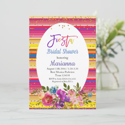 メキシコフィエスタブライダルシャワーパーティの招待状 招待状 (スタンド正面)