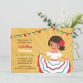 メキシコフィエスタ かわいいヒスパニック系女子 誕生日パーティー 招待状 (スタンド正面)
