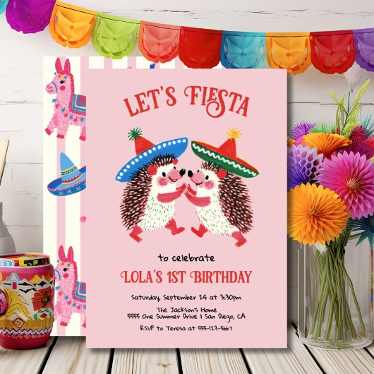 メキシコフィエスタ 誕生日パーティーハリネズミ 招待状