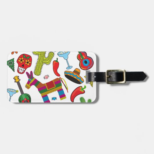 メキシコフェスタのパーティーのイメージ ラゲッジタグ (正面横)