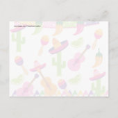 メキシコフェスタのパーティーのソンブレロのサグアロのライムのコショウ インビテーションポストカード (裏面)