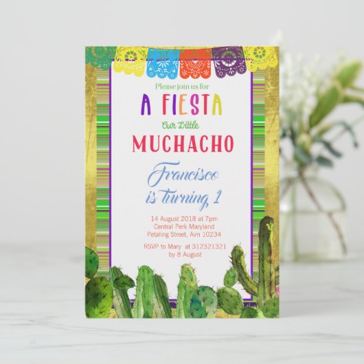 メキシコフェスタのパーティーのバースデー・カード 招待状 (スタンド正面)