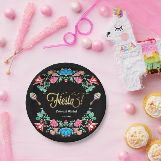 メキシコフェスタの花のパーティーのプレート ペーパープレート (パーティー)