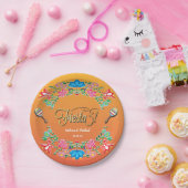 メキシコフェスタの花のパーティーのプレート ペーパープレート (パーティー)