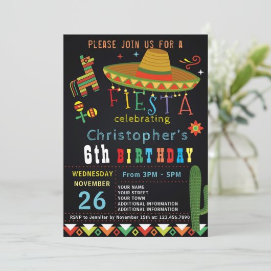 メキシコフェスタの誕生日の招待状%PIPE%のフェスタのパーティー 招待状 (スタンド正面)