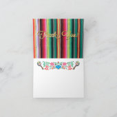 メキシコフェスタはメッセージカードのフェイクなグリッター感謝していしています サンキューカード (内部)