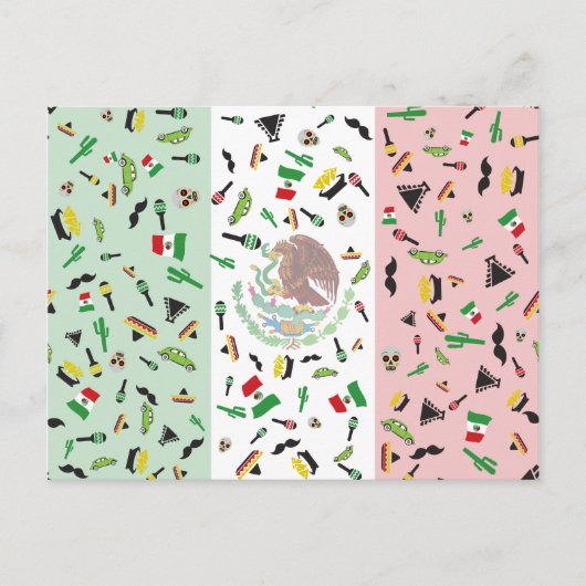 メキシコフェスタ – メキシコポストカード国旗 ポストカード (正面)