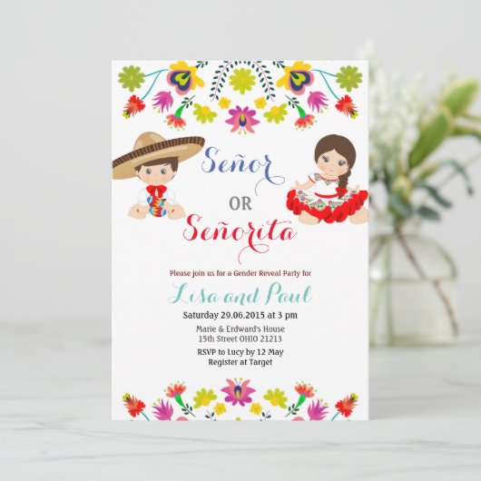 メキシコフェスタSeñorかSeñoritaの性は明らかにします 招待状 (スタンド正面)