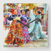 メキシコフェスティバルダンサー家族2549 スクエア壁時計 (正面)