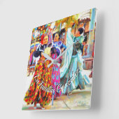 メキシコフェスティバルダンサー家族2549 スクエア壁時計 (傾斜)