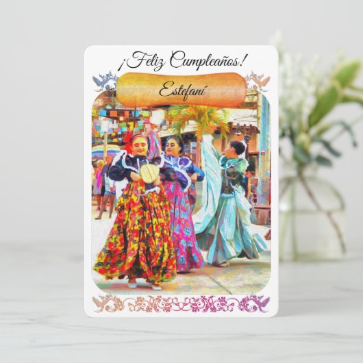 メキシコフェスティバルダンサー2549誕生日カード サンキューカード (スタンド正面)