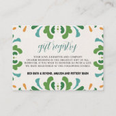 メキシコフォークアーカラフルトフローラ結婚フィエスタ エンクロージャーカード (正面)