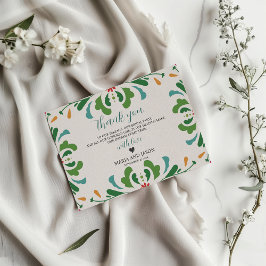 メキシコフォークアーカラフルトフローラ結婚フィエスタ サンキューカード