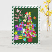 メキシコフォークアートクリスマス カード (黄色い花)