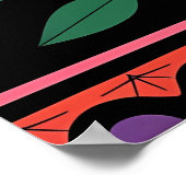 メキシコフォークアートデザインフローラ&幾何学的パターン ポスター (角)